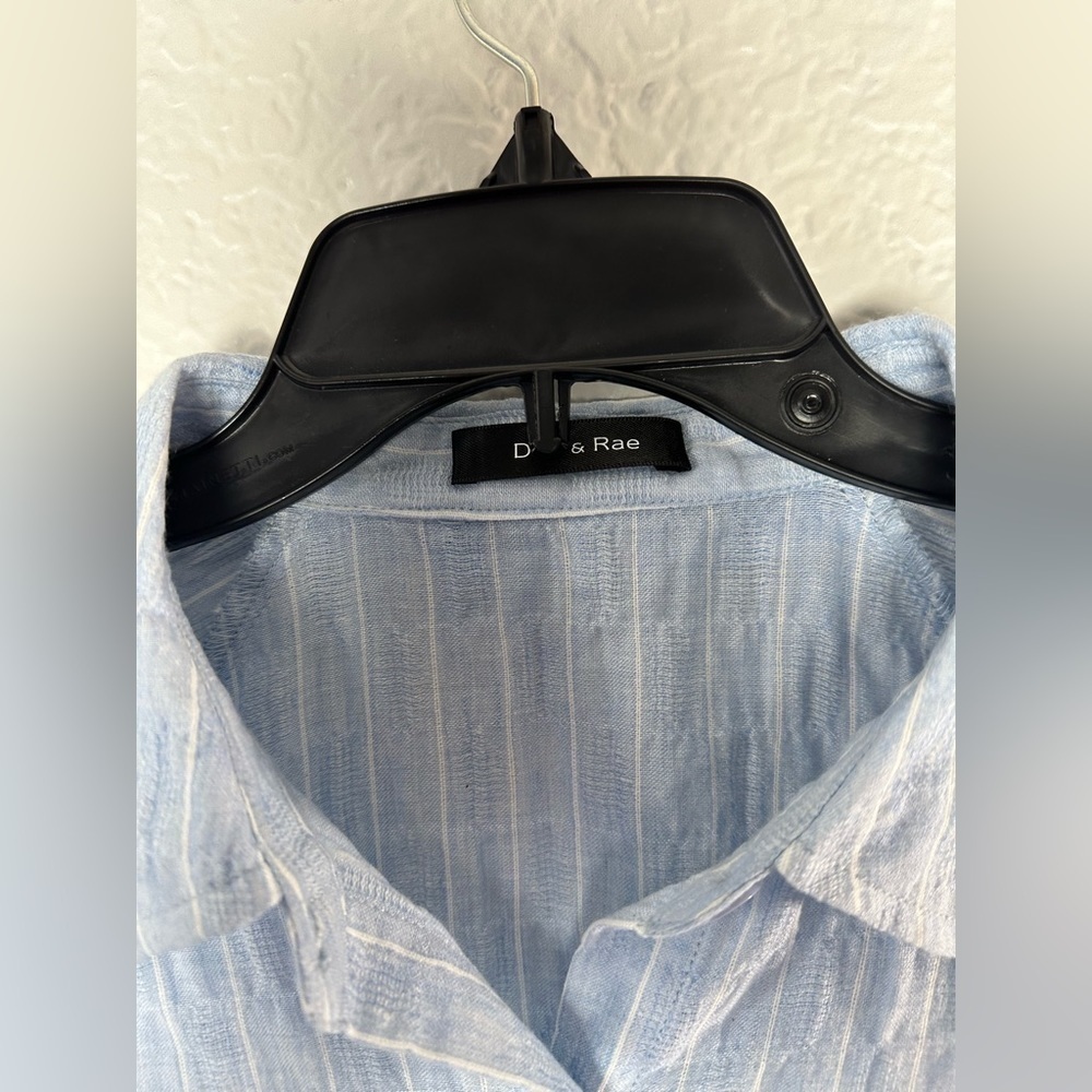 Doe & Rae Striped Long Sleeve Button Down Blouse - Picture 3 of 3